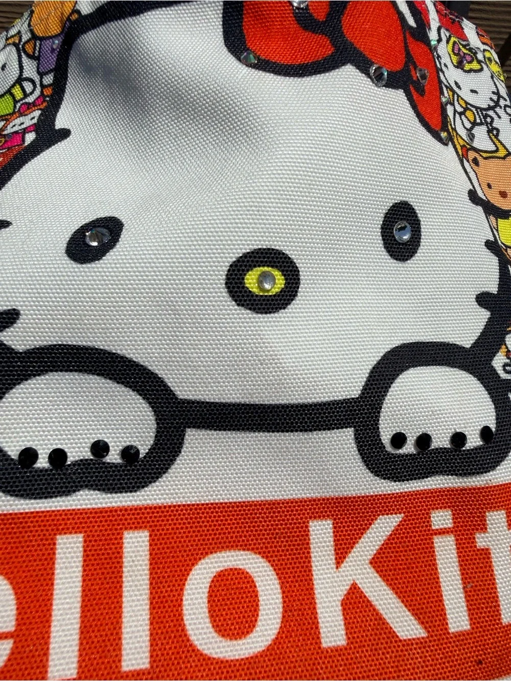 Hello Kitty Colorful Character Canvas Tote - White, Red, Pink, Yellow, Blue